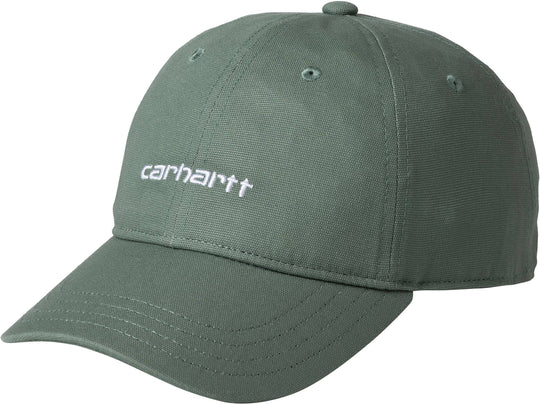  Carhartt Wip Cappello Canvas Script Cap Park White Uomo Verde
