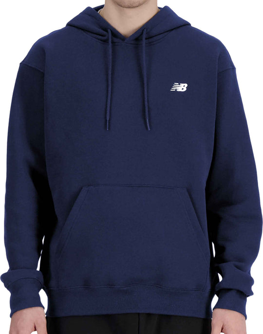  New Balance Felpa Small Logo French Terry Hoodie Navy Uomo Blue