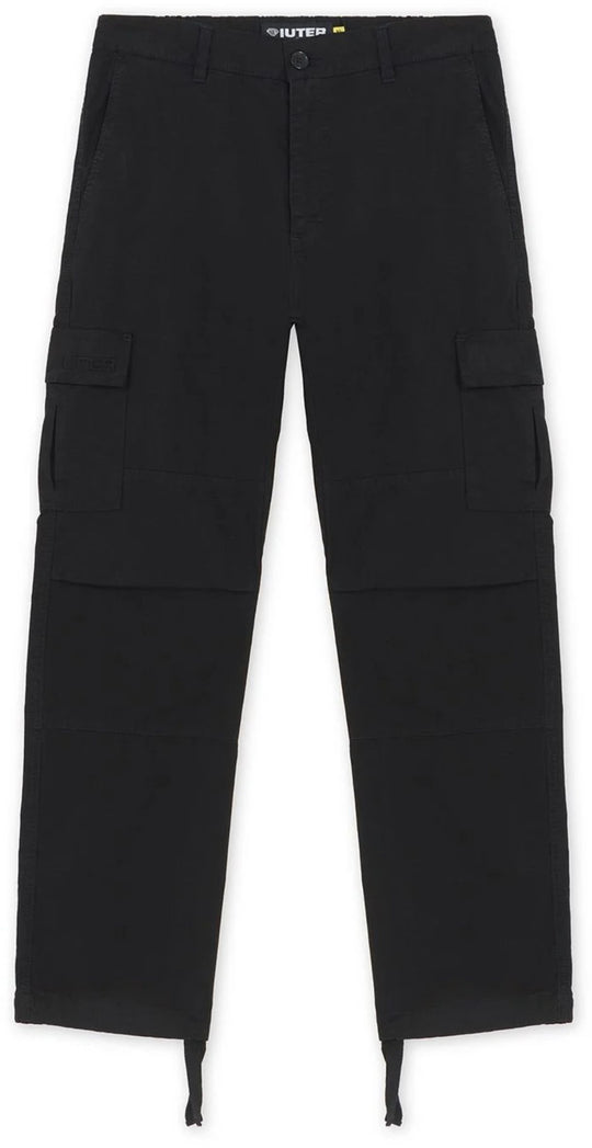  Iuter Pantalone Cargo Ripstop Pants Black Uomo Nero