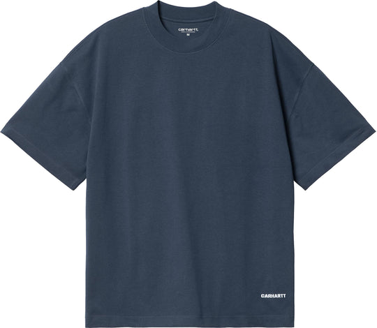  Carhartt Wip T-shirt Ss Link Script T-shirt Blue White Uomo