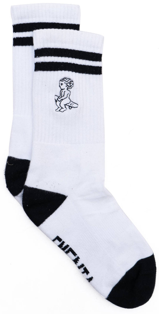  Ementa Sb Calze Baby Socks White Black Uomo Bianco