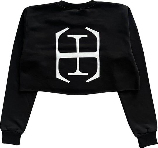  Enten Eller Felpa Crop Hoodie Stampa Black Donna Nero