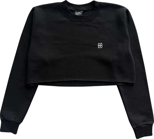  Enten Eller Felpa Crop Hoodie Logo Black Donna Nero