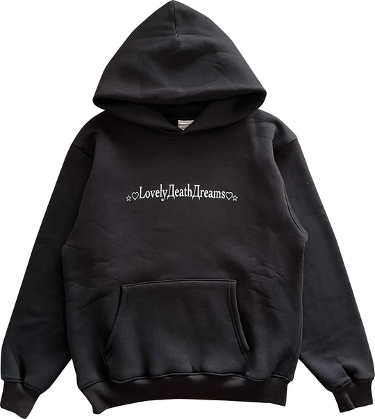  Lovely Death Dreams Felpa Tribal Hoodie Deadly Cross Black Uomo Nero