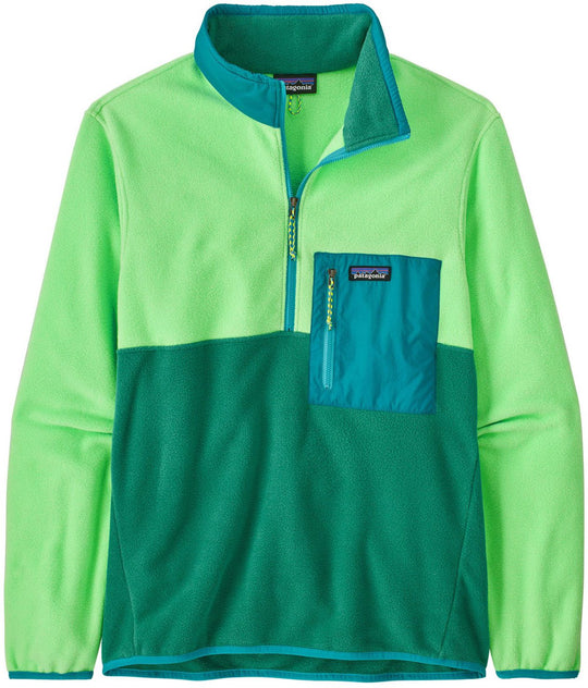 Patagonia Felpa Men's Microdini 1/2 Zip Pullover Gather Green Uomo Verde