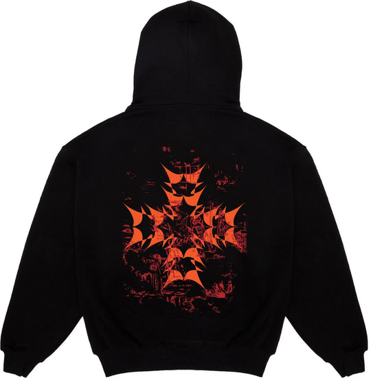  Enten Eller Felpa Heretical Engraving Hoodie Black Red Uomo Nero