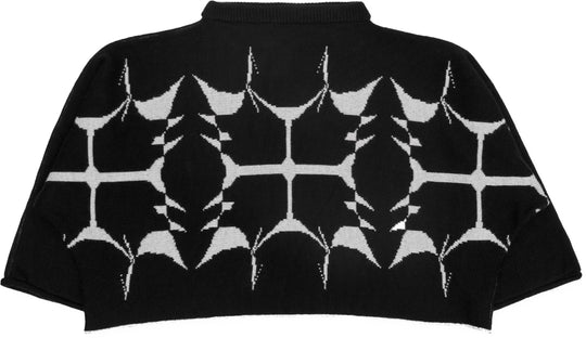  Enten Eller Maglione Double Face Melencolia Jacquard Sweater Crop Black Donna Nero