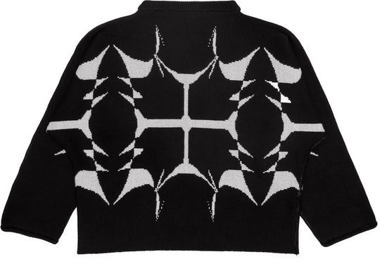  Enten Eller Maglione Double Face Melencolia Jacquard Sweater Over Black Uomo Nero