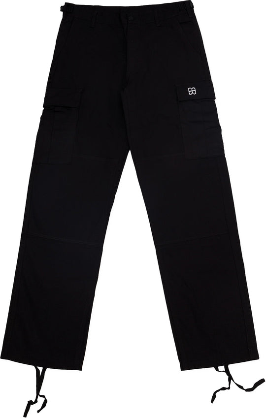  Enten Eller Pantalone Logo Embroidered Cargo Pants Black Uomo Nero