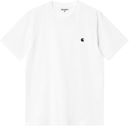  Carhartt Wip T-shirt S/s Madison Tee White Black Uomo Bianco