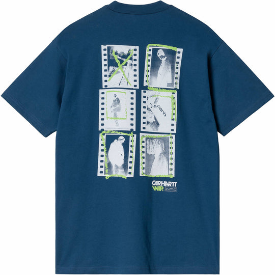  Carhartt Wip T-shirt S/s Contact Sheet Tee Elder Uomo Blue