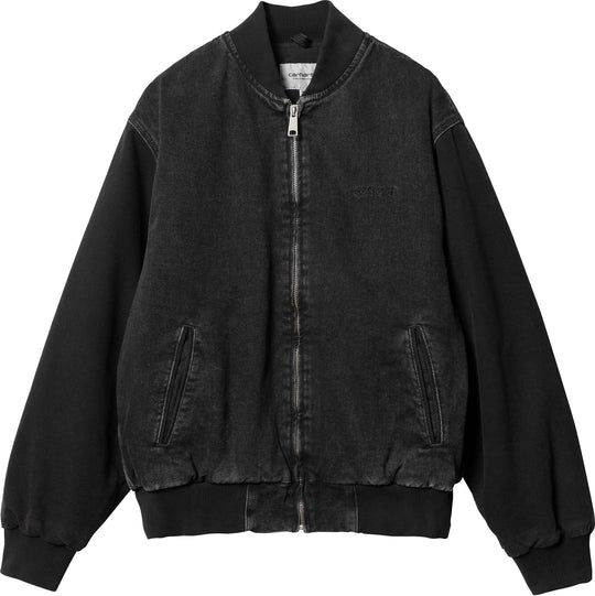  Carhartt Wip Giacca Paxon Bomber Black Stone Washed Uomo Nero