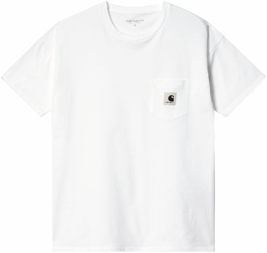  Carhartt Wip T-shirt W S/s Pocket Tee White Donna Bianco