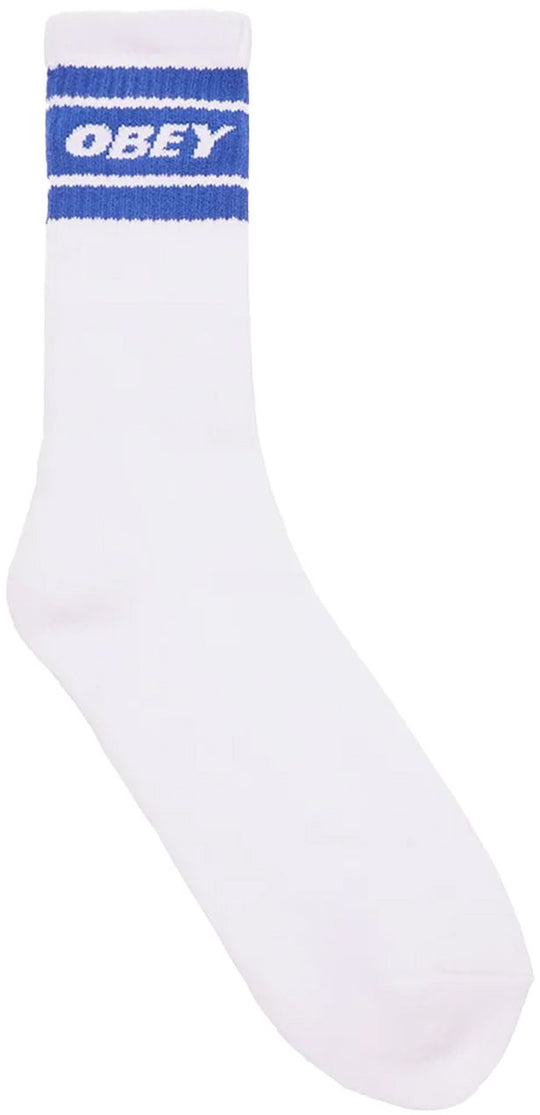  Obey Calze Cooper Ii Socks White Wurf Blue Uomo Bianco