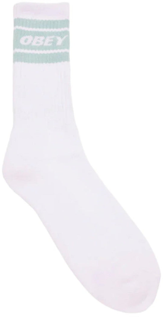  Obey Calze Cooper Ii Socks White Surf Spray Uomo Bianco
