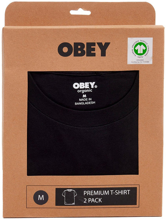  Obey T-shirt Standart Tee Ss 2 Pack Tee Black Uomo Nero