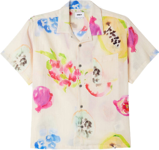  Obey Camicia Soft Fruits Woven Ss Blush Multi Uomo Beige