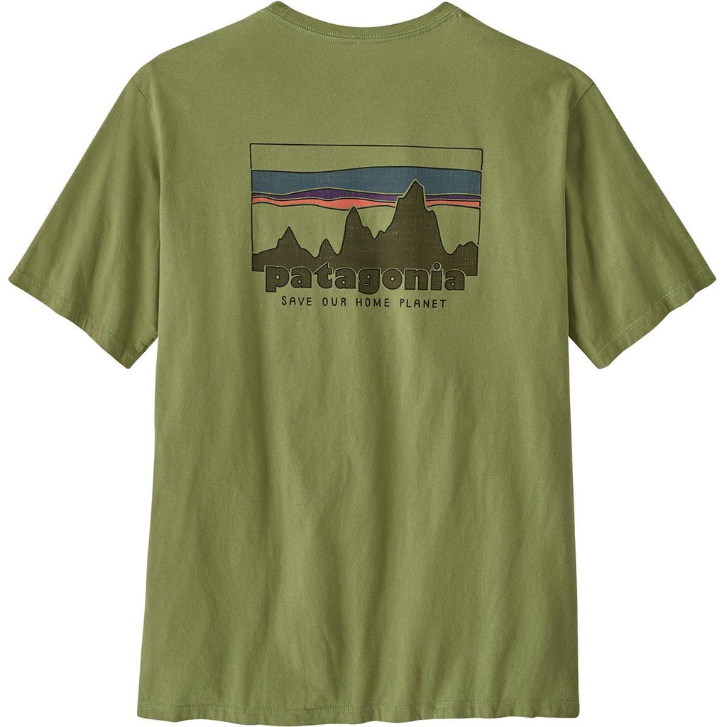  Patagonia T-shirt M's 73 Skyline Organic Tee Buckhorn Green Uomo Verde