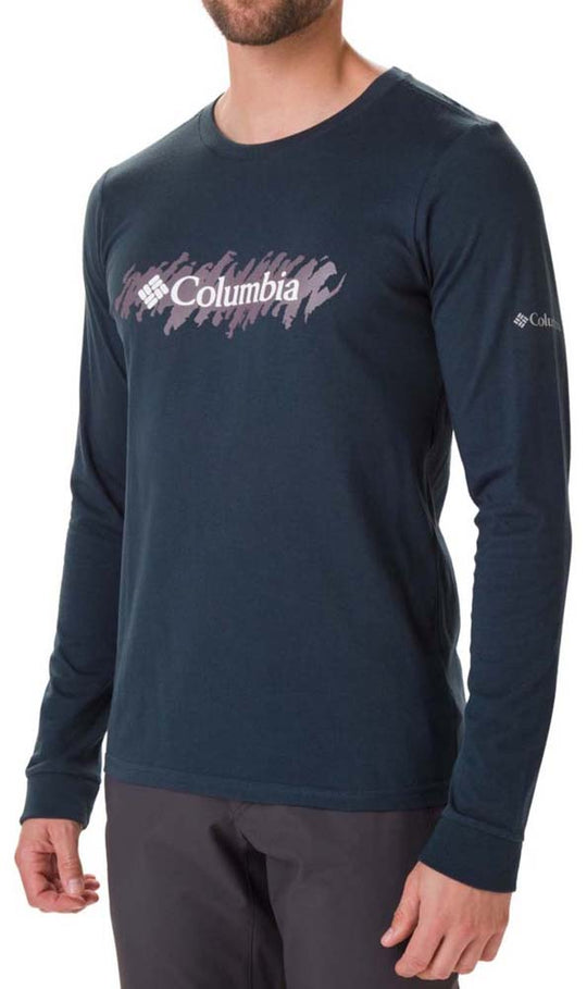  Columbia Maglia Lodge Ls Graphic Night Shadow Uomo Blu