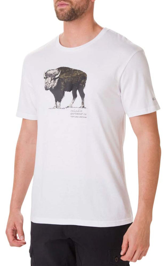 Columbia T-shirt Muir Pass Short-sleeve Graphic White Uomo Bianco