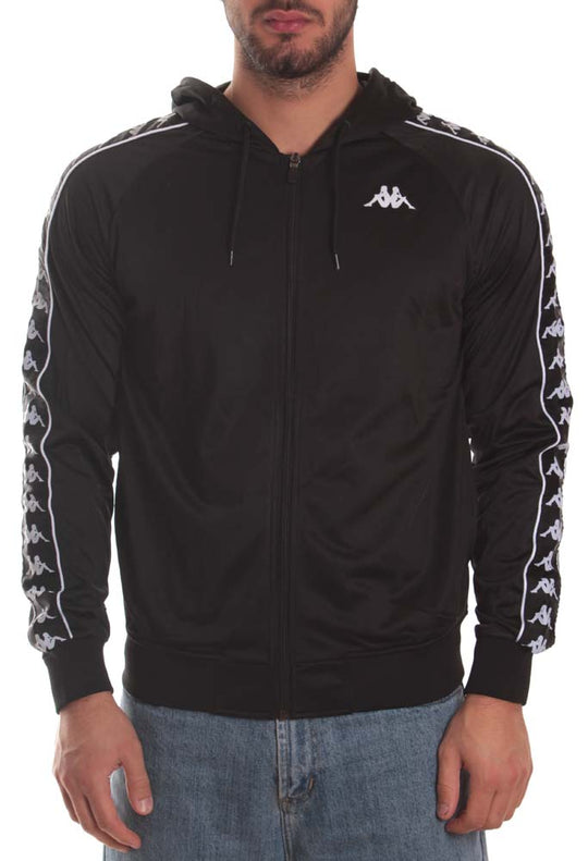  Kappa Track Jacket 222 Banda Zudai Slim Black Uomo Nero