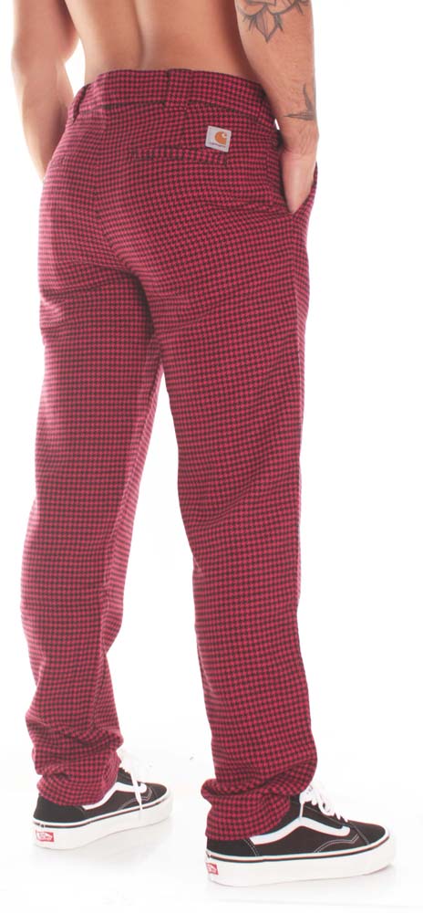  Carhartt Pantaloni Norvell Pant Check Cardinal Carhartt Wip Uomo Fantasia