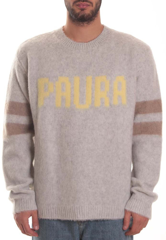  Paura Maglione Cristo Crewneck Sweater Grey Uomo Grigio