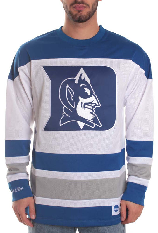  Mitchell & Ness Maglia Hockey Jersey Duke Blue Devils Mitchell E Ness Uomo Bianco