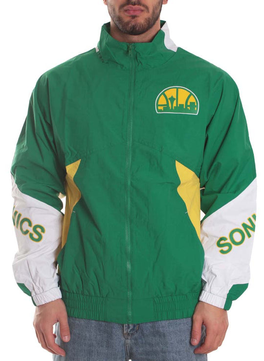  Mitchell & Ness Giacca Midseason Windbreaker 2.0 Seattle Supersonics Mitchell E Ness Uomo Verde