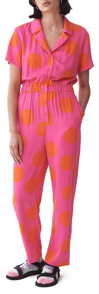  Lazy Oaf Tuta Daytrip Polka Jumpsuit Donna Rosa