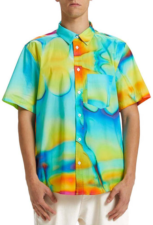  The Silted Company Camicia Ice Shirt Short Sleeve Uomo Fantasia