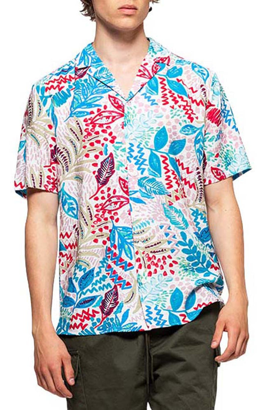  Rvlt Revolution Camicia 3741 All-over Uomo Fantasia