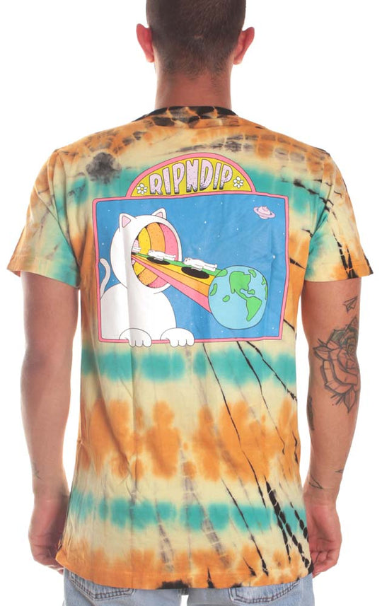  Ripndip T-shirt Open Minded Tee Sunburst Tie Dye Uomo Fantasia