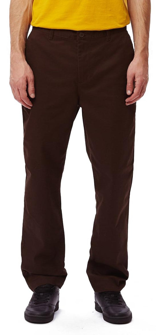  Obey Pantaloni Straggler Pant Brown Uomo Marrone