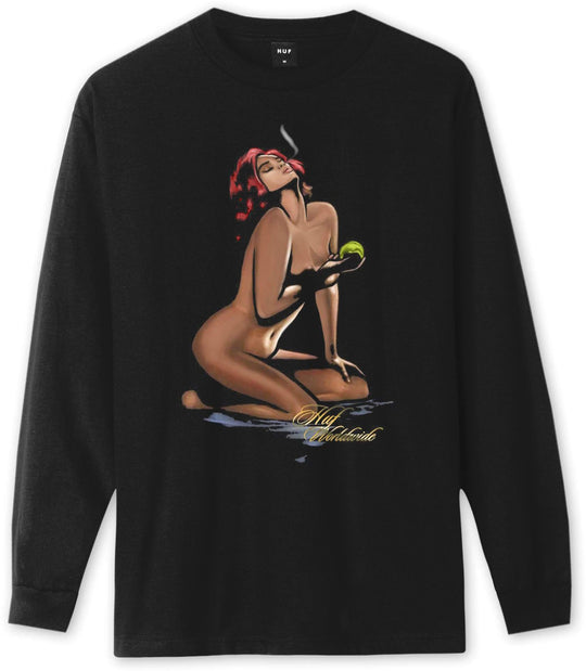  Huf T-shirt Eves Apple L/s Black Uomo Nero