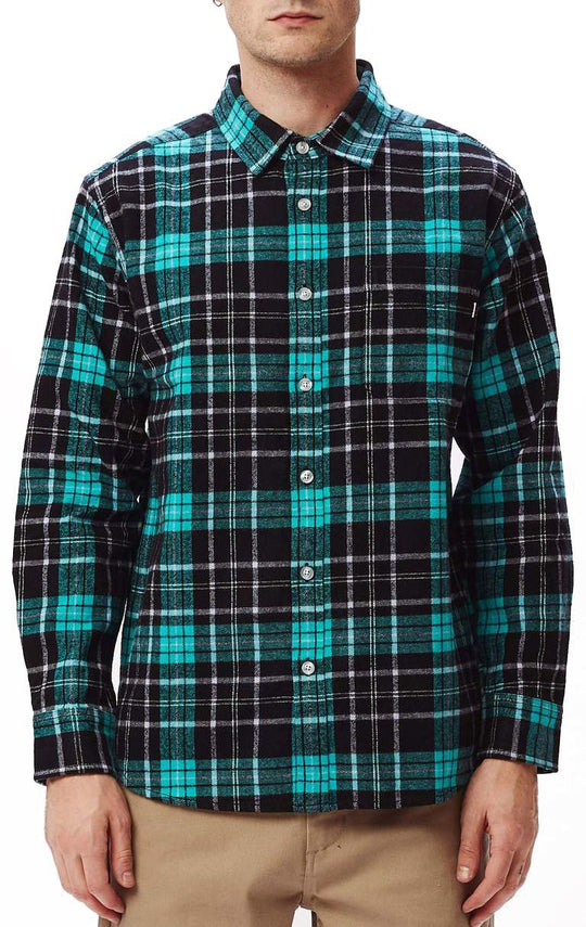  Obey Camicia Lester Woven Black Multi Uomo Nero Multicolore