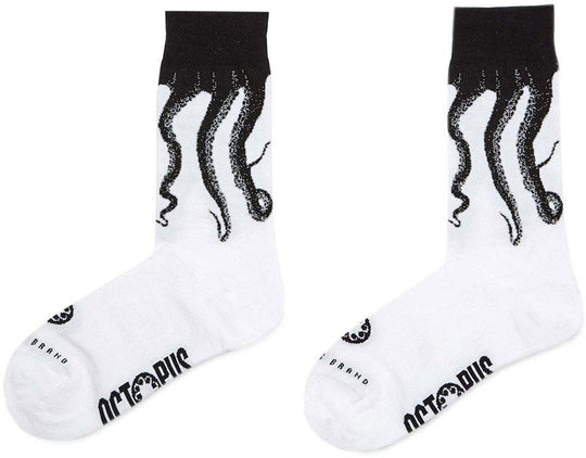  Octopus Calze Original Socks White Black Uomo Bianco