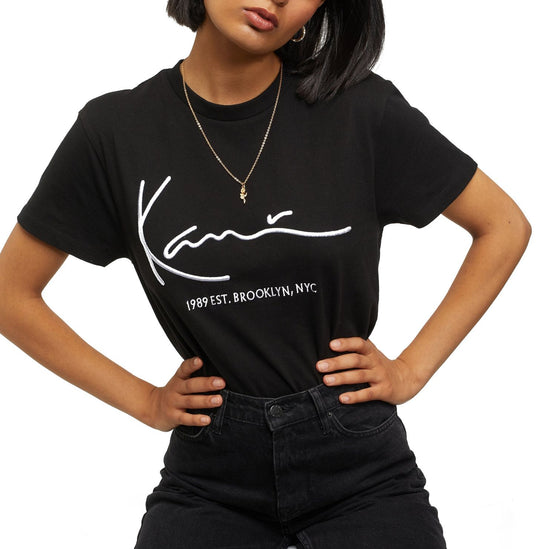  Karl Kani T-shirt Signature Brk Tee Black Donna Nero