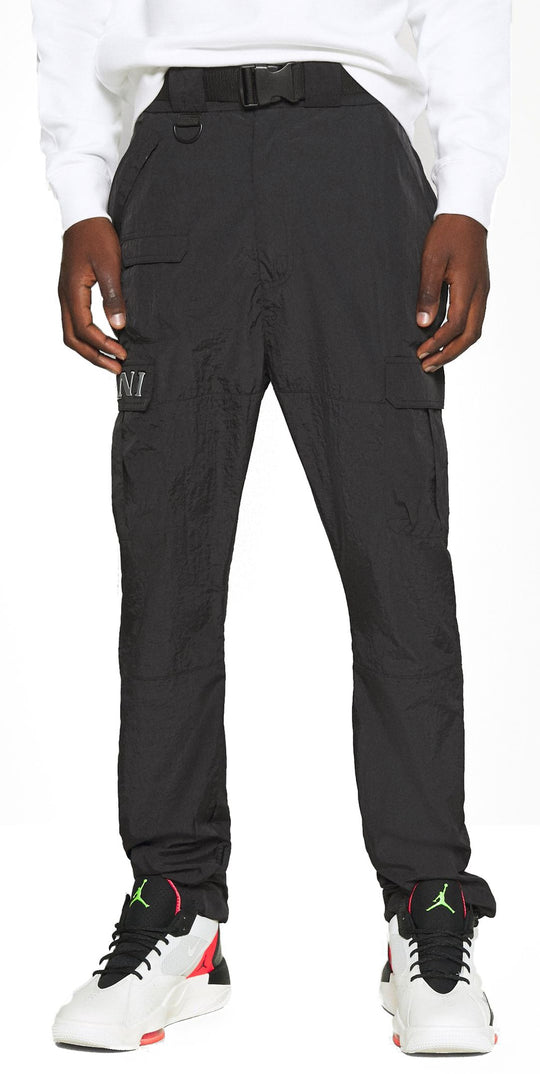  Karl Kani Pantaloni Retro Cargo Pants Crinkle Nylon Black Uomo Nero