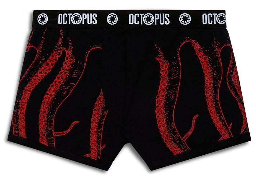  Octopus Boxer Outline Black Red Uomo - 1