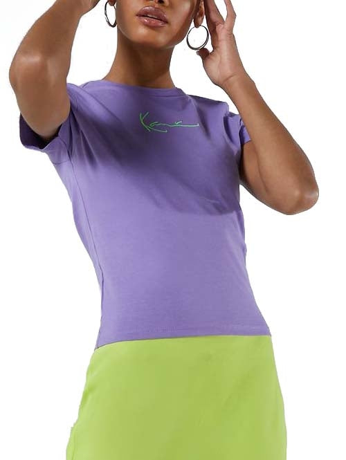  Karl Kani T-shirt Small Signature Short Tee Lilac Donna Viola